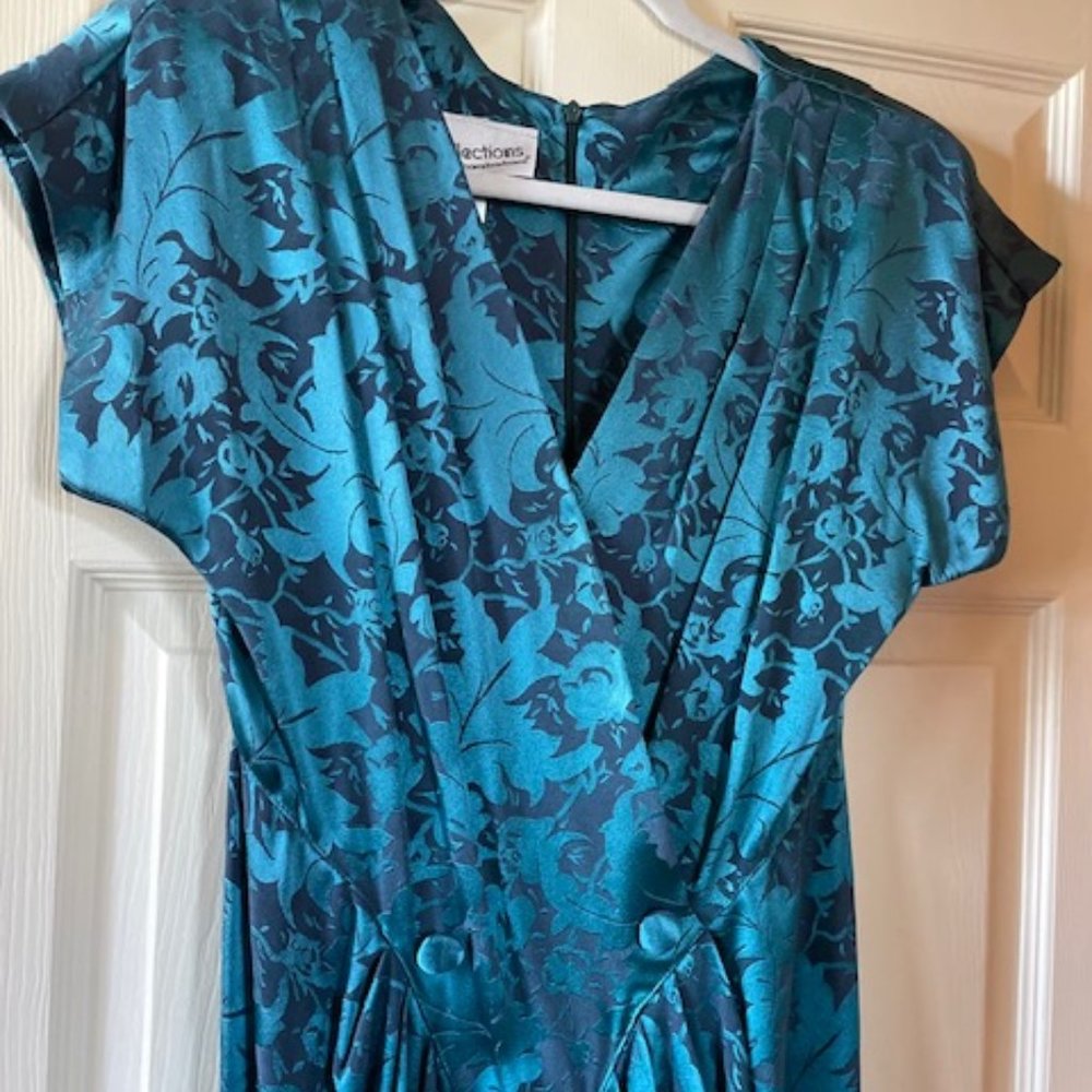 b.b. collections by barbara barbara, vintage green cocktail dress, size 10